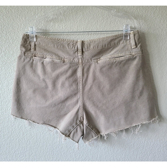 Zara Cut Off Denim Women Shorts SZ Large 32" x 2.5" Beige Festival Western - Picture 2 of 9